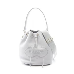 PRADA Bucket Bag Leather Handbag Purple